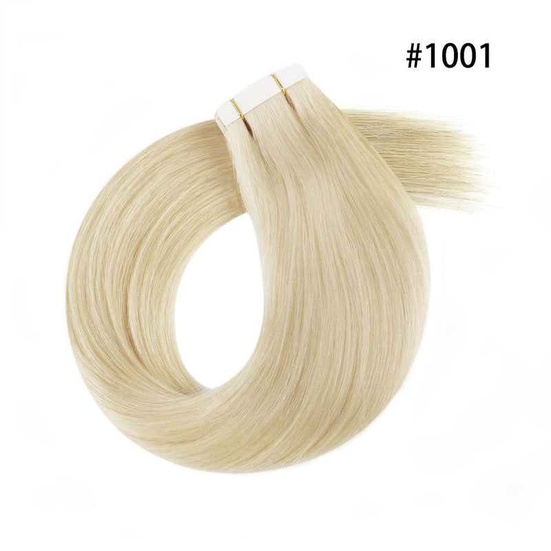 #1001 100% Human Remy Hair Tape In Hair Extension Light Color Straight (40Pcs/100Gram)