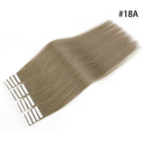 #18A Ash Blonde 100% Human Remy Hair Tape In Hair Extension Light Color Straight (40Pcs/100Gram)