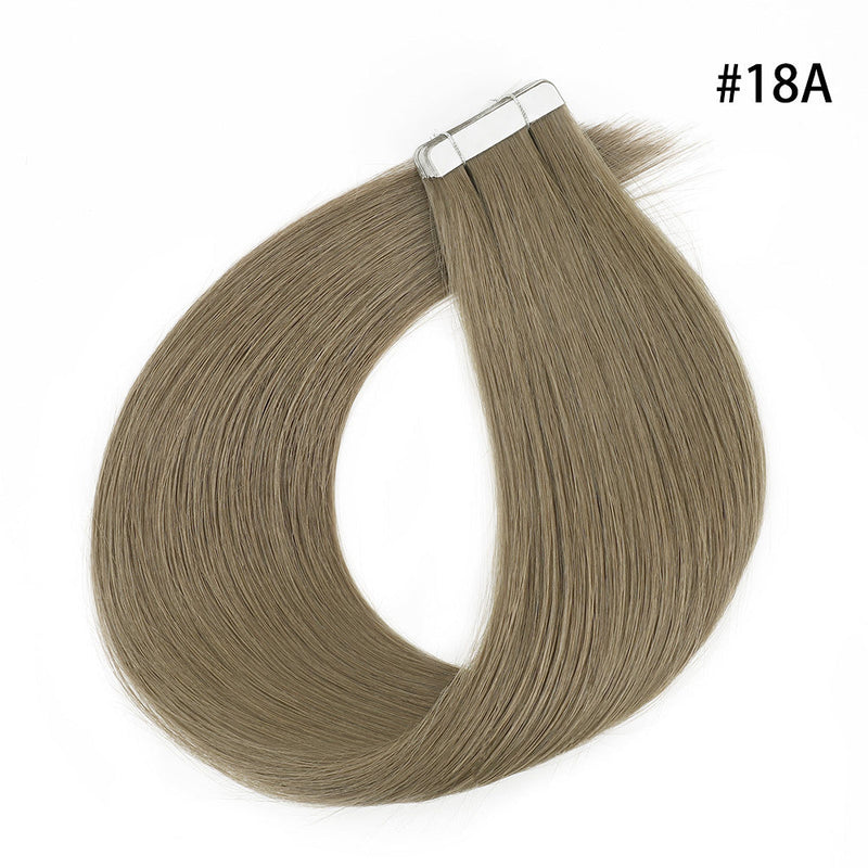 #18A Ash Blonde 100% Human Remy Hair Tape In Hair Extension Light Color Straight (40Pcs/100Gram)