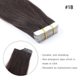 #2 Darkest Brown 100% Human Remy Hair Tape In Hair Extension Dark Color Straight (40Pcs/100Gram)