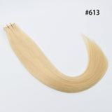 #613 Bleach Blonde 100% Human Remy Hair Tape In Hair Extension Light Color Straight (40Pcs/100Gram)