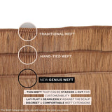 Light Color Straight Seamless Invisible Genius Weft 100% Human Remy Hair Hair Extensions (50grams/pcs)x2 Total 100g