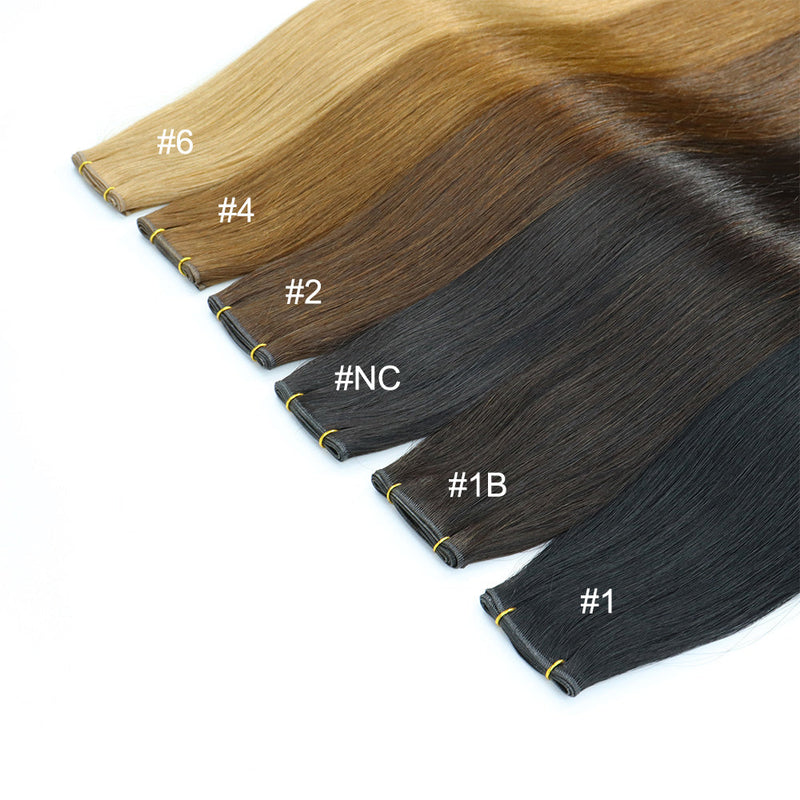 Dark Color Straight Seamless Invisible Genius Weft 100% Human Remy Hair Hair Extensions (50grams/pcs)x2 Total 100g