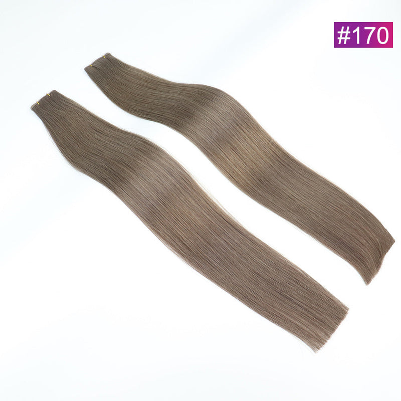#170 Straight Seamless Invisible Genius Weft 100% Human Remy Hair Hair Extensions Light Color (50grams/pcs)x2 Total 100g