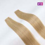 #18 Straight Seamless Invisible Genius Weft 100% Human Remy Hair Hair Extensions Light Color (50grams/pcs)x2 Total 100g