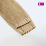 #18 Straight Seamless Invisible Genius Weft 100% Human Remy Hair Hair Extensions Light Color (50grams/pcs)x2 Total 100g