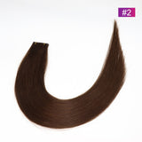 #2 Straight Seamless Invisible Genius Weft 100% Human Remy Hair Hair Extensions Dark Color (50grams/pcs)x2 Total 100g