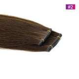 #2 Straight Seamless Invisible Genius Weft 100% Human Remy Hair Hair Extensions Dark Color (50grams/pcs)x2 Total 100g