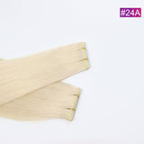 #24A Straight Seamless Invisible Genius Weft 100% Human Remy Hair Hair Extensions Light Color (50grams/pcs)x2 Total 100g