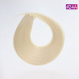 #24A Straight Seamless Invisible Genius Weft 100% Human Remy Hair Hair Extensions Light Color (50grams/pcs)x2 Total 100g