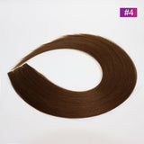 #4 Straight Seamless Invisible Genius Weft 100% Human Remy Hair Hair Extensions Dark Color (50grams/pcs)x2 Total 100g