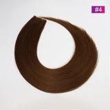 #4 Straight Seamless Invisible Genius Weft 100% Human Remy Hair Hair Extensions Dark Color (50grams/pcs)x2 Total 100g