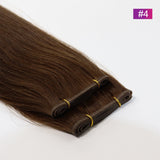 #4 Straight Seamless Invisible Genius Weft 100% Human Remy Hair Hair Extensions Dark Color (50grams/pcs)x2 Total 100g