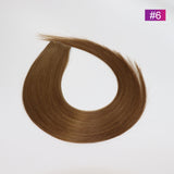 #6 Straight Seamless Invisible Genius Weft 100% Human Remy Hair Hair Extensions Dark Color (50grams/pcs)x2 Total 100g