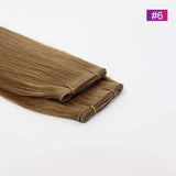 #6 Straight Seamless Invisible Genius Weft 100% Human Remy Hair Hair Extensions Dark Color (50grams/pcs)x2 Total 100g