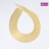 #613 Straight Seamless Invisible Genius Weft 100% Human Remy Hair Hair Extensions Blonde Light Color (50grams/pcs)x2 Total 100g