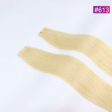 #613 Straight Seamless Invisible Genius Weft 100% Human Remy Hair Hair Extensions Blonde Light Color (50grams/pcs)x2 Total 100g