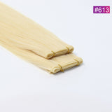 #613 Straight Seamless Invisible Genius Weft 100% Human Remy Hair Hair Extensions Blonde Light Color (50grams/pcs)x2 Total 100g