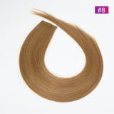 #8 Straight Seamless Invisible Genius Weft 100% Human Remy Hair Hair Extensions Dark Color (50grams/pcs)x2 Total 100g