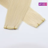 #1001 Straight Seamless Invisible Genius Weft 100% Human Remy Hair Hair Extensions Light Color (50grams/pcs)x2 Total 100g