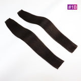 #1B Straight Seamless Invisible Genius Weft 100% Human Remy Hair Hair Extensions Dark Color (50grams/pcs)x2 Total 100g Natural Black