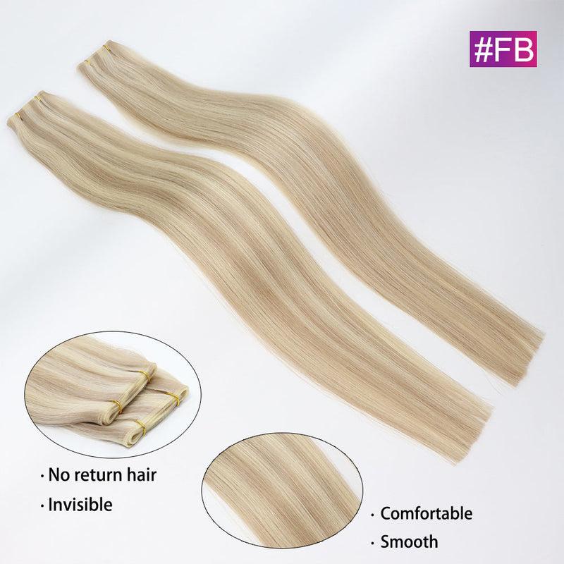 #FB Straight Seamless Invisible Genius Weft 100% Human Remy Hair Hair Extensions Mix Color (50grams/pcs)x2 Total 100g