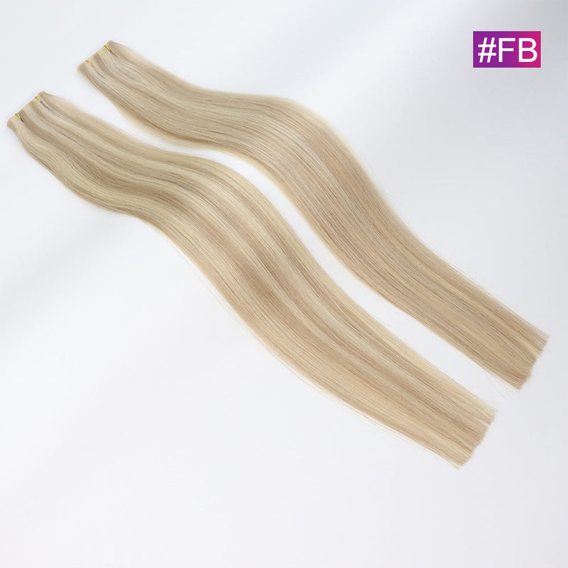 #FB Straight Seamless Invisible Genius Weft 100% Human Remy Hair Hair Extensions Mix Color (50grams/pcs)x2 Total 100g