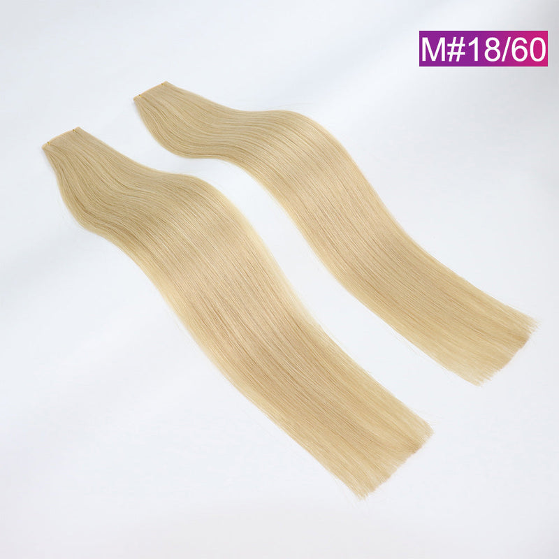 M#18/60 Straight Seamless Invisible Genius Weft 100% Human Remy Hair Hair Extensions Mix Color (50grams/pcs)x2 Total 100g