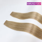 M#6/60/1001 Straight Seamless Invisible Genius Weft 100% Human Remy Hair Hair Extensions Mix Color (50grams/pcs)x2 Total 100g