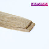 M#6/60/1001 Straight Seamless Invisible Genius Weft 100% Human Remy Hair Hair Extensions Mix Color (50grams/pcs)x2 Total 100g