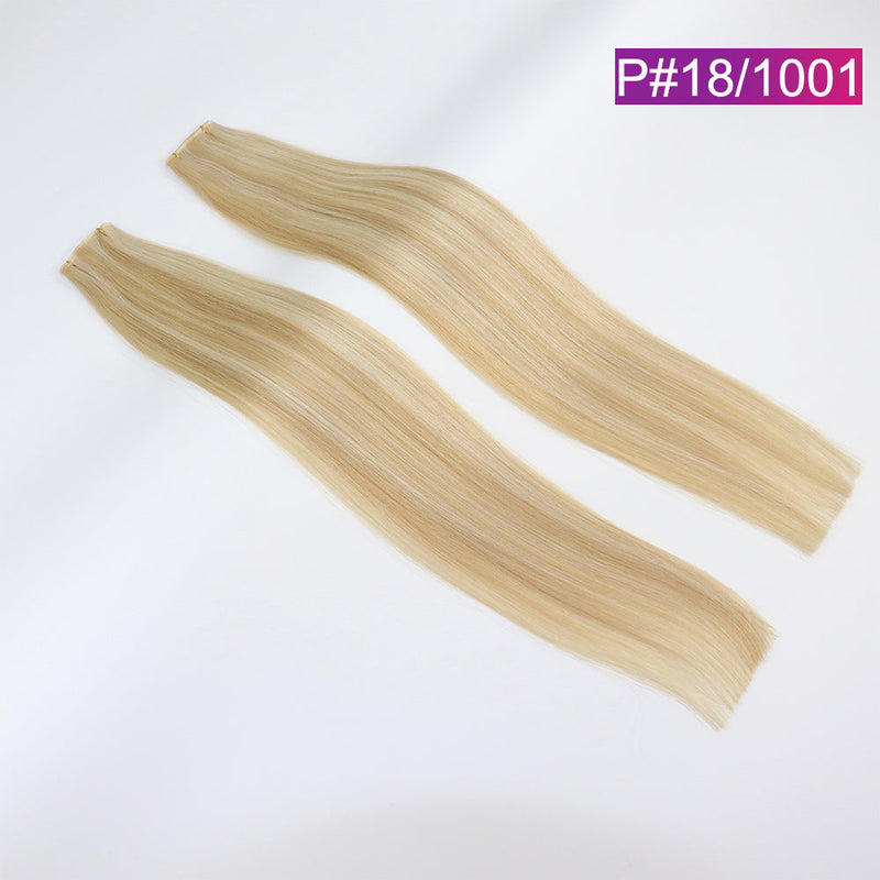 P#18/1001 Straight Seamless Invisible Genius Weft 100% Human Remy Hair Hair Extensions Mix Color (50grams/pcs)x2 Total 100g
