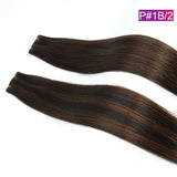 #P#1B/2  Straight Seamless Invisible Genius Weft 100% Human Remy Hair Hair Extensions Mix Color (50grams/pcs)x2 Total 100g
