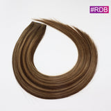 #RDB Straight Seamless Invisible Genius Weft 100% Human Remy Hair Hair Extensions Mix Color (50grams/pcs)x2 Total 100g