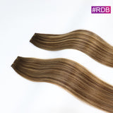 #RDB Straight Seamless Invisible Genius Weft 100% Human Remy Hair Hair Extensions Mix Color (50grams/pcs)x2 Total 100g