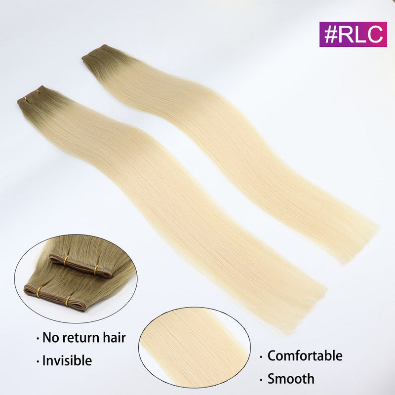 #RLC Straight Seamless Invisible Genius Weft 100% Human Remy Hair Hair Extensions Mix Color (50grams/pcs)x2 Total 100g