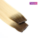 T#3/60 Straight Seamless Invisible Genius Weft 100% Human Remy Hair Hair Extensions Mix Color (50grams/pcs)x2 Total 100g