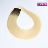 T#3/60 Straight Seamless Invisible Genius Weft 100% Human Remy Hair Hair Extensions Mix Color (50grams/pcs)x2 Total 100g