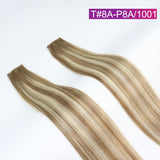 T#8A/P8A/1001 Straight Seamless Invisible Genius Weft 100% Human Remy Hair Hair Extensions Mix Color (50grams/pcs)x2 Total 100g
