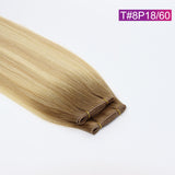 T#8P18/60 Straight Seamless Invisible Genius Weft 100% Human Remy Hair Hair Extensions Mix Color (50grams/pcs)x2 Total 100g