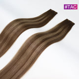 #TAC Straight Seamless Invisible Genius Weft 100% Human Remy Hair Hair Extensions Mix Color (50grams/pcs)x2 Total 100g