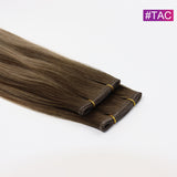 #TAC Straight Seamless Invisible Genius Weft 100% Human Remy Hair Hair Extensions Mix Color (50grams/pcs)x2 Total 100g