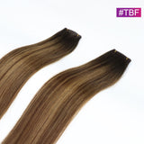 #TBF Straight Seamless Invisible Genius Weft 100% Human Remy Hair Hair Extensions Mix Color (50grams/pcs)x2 Total 100g