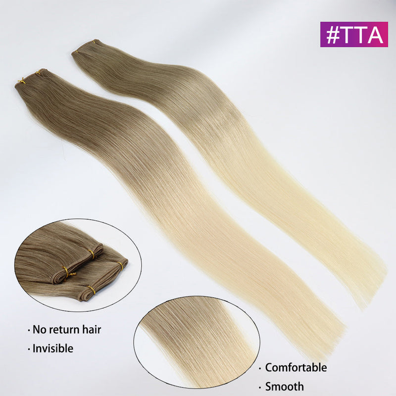 #TLQ Straight Seamless Invisible Genius Weft 100% Human Remy Hair Hair Extensions Mix Color (50grams/pcs)x2 Total 100g