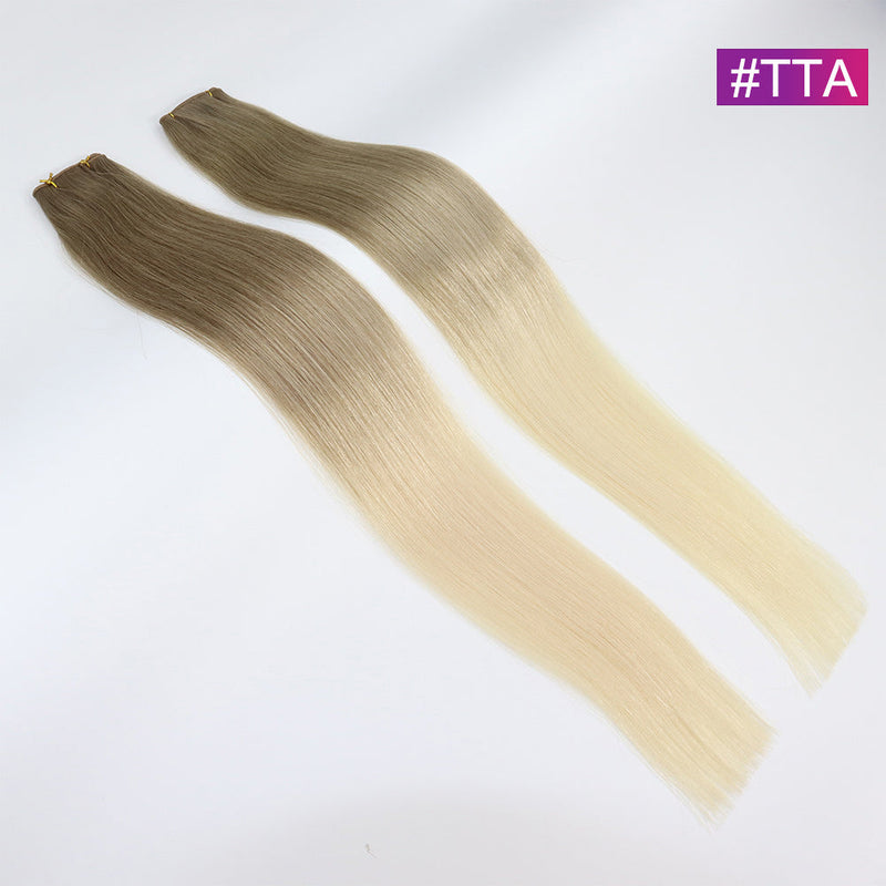 #TLQ Straight Seamless Invisible Genius Weft 100% Human Remy Hair Hair Extensions Mix Color (50grams/pcs)x2 Total 100g