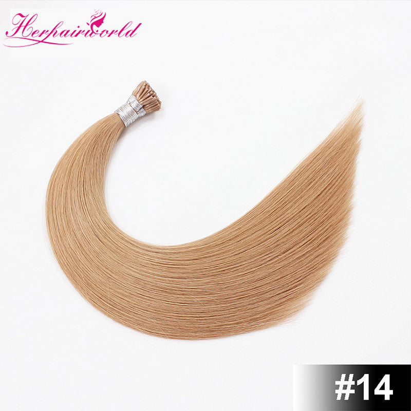 #14 Dark Blonde Stick Hair I Tip Remy Hair Extension Straight Light Color (100pcs - 100g£©