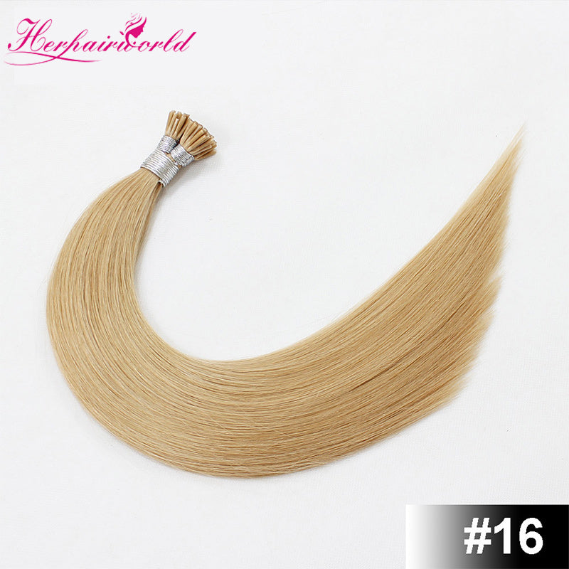 #16 Golden Blonde Stick Hair I Tip Remy Hair Extension Straight Light Color (100pcs - 100g£©