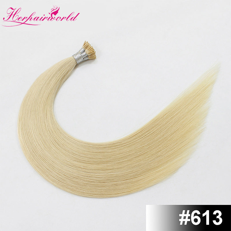 #613 Bleach Blonde Stick Hair I Tip Remy Hair Extension Straight Light Color (100pcs - 100g£©
