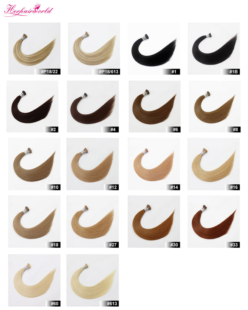 Dark Color & Mix Color & Light Color Stick Hair I Tip Remy Hair Extension Straight (100pcs - 100g)