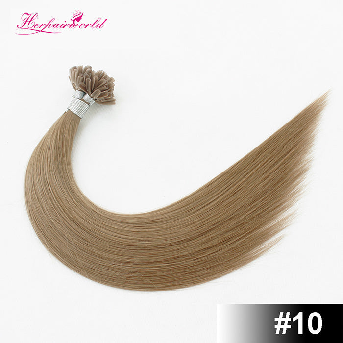 #10 Stick Hair U TIP Remy Hair Extension Straight Light Color (100pcs - 100g£©