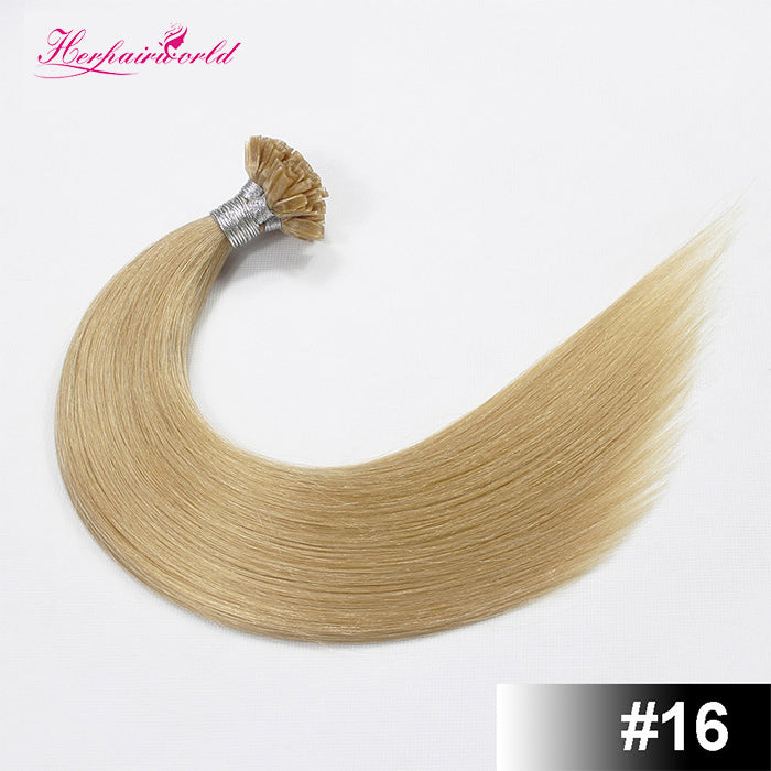 #16 Golden Blonde Stick Hair U TIP Remy Hair Extension Straight Light Color (100pcs - 100g£©